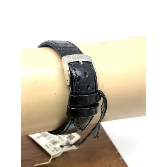 Tissot Women's Watch T1222101603300 Swiss Quartz Silver Dial Black Leather 30mm - Picture 10 of 14